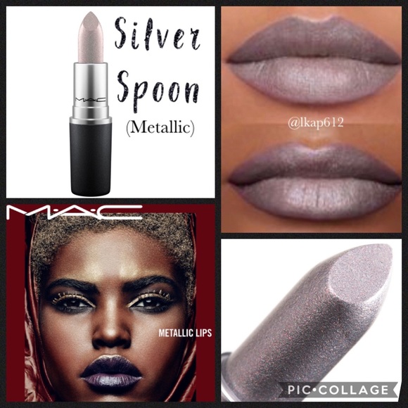 MAC Metallic Lipstick- Silver Spoon - Picture 1 of 8